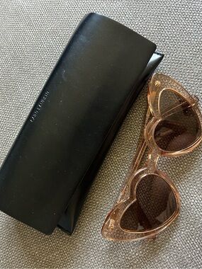 Saint Laurent Crystal Blush Cat-Eye Sunglasses with Brown Lenses